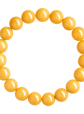 【100%官方正品】鸡油黄蜜蜡手串