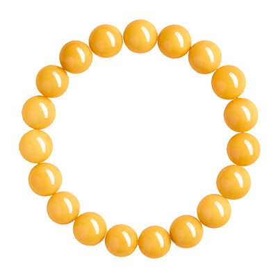 【100%官方正品】鸡油黄蜜蜡手串