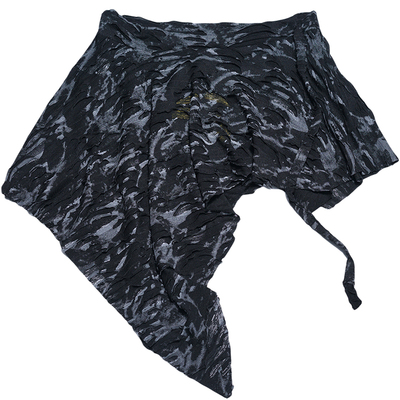 STILLYOU破洞扎染黑灰不规则短裙