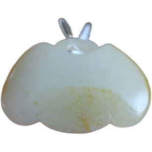 N白玉籽料莲花挂件 平安锁 有原皮朕®开仓新疆和田玉