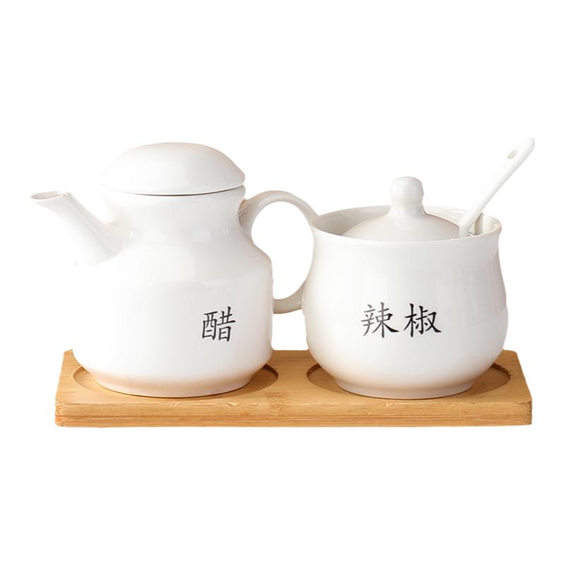 陶瓷调味瓶罐油瓶收纳醋壶辣椒罐套装油盐罐日式餐厅创意餐馆商用
