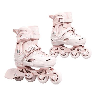 特步女童初学者全闪双芭扣轮滑鞋