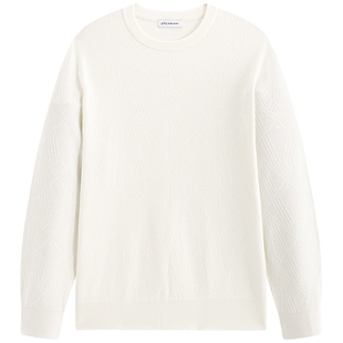 【商场同款】太平鸟男装 2025年冬季新款打底衫米白毛衫B1EBF4235