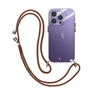 适用iPhone16promax斜挎手机壳15plus新款2024苹果13可背带挂绳四角全包镜头防摔透明ip14系列挂脖磁吸高品质