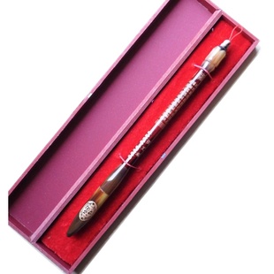 胎毛笔diy制作 胎发笔  檀木牦牛角 送笔盒 胎毛纪念品