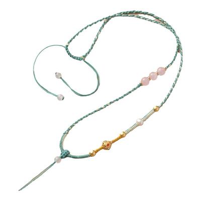 水晶珍珠多宝吊坠挂绳翡翠黄金