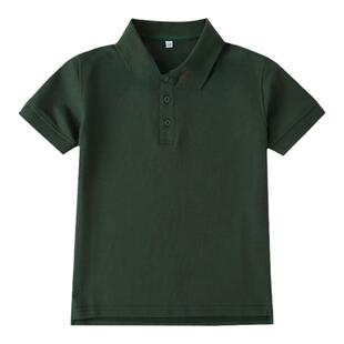 学院英伦风学生墨绿色校服 中小学夏季短袖透气舒适T恤polo衫