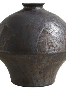 复古做旧陶瓷花瓶客厅插花侘寂风禅意水培陶罐装饰摆件高级感小众