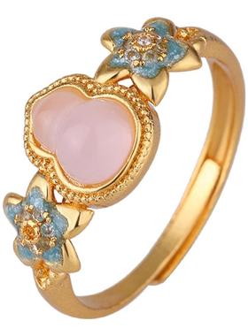 「粉红之恋」葫芦戒指花边小众设计轻奢高级感时尚招财福禄食指戒