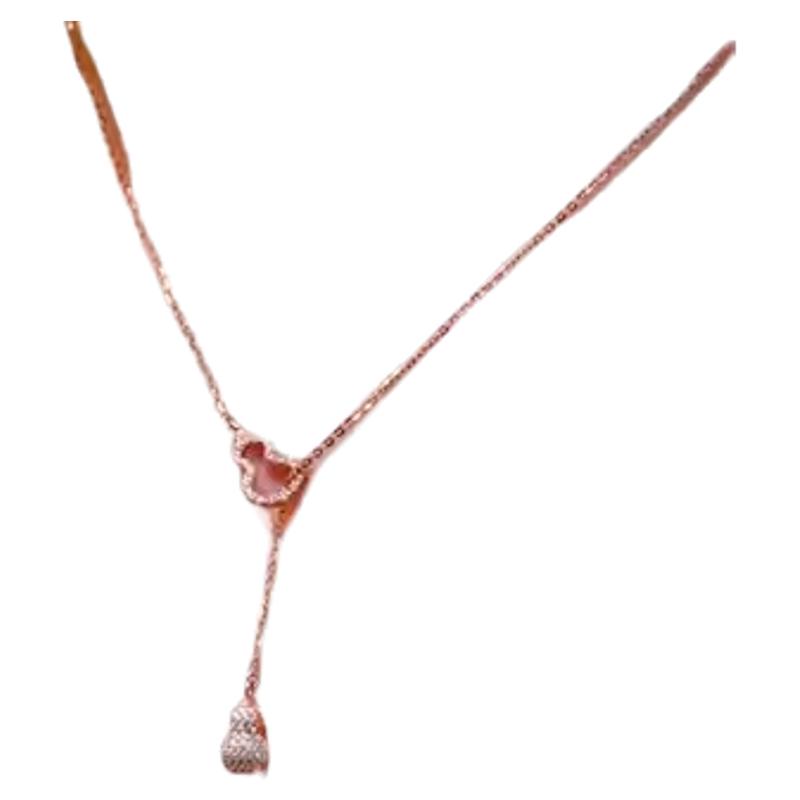 微镶水钻双层葫芦项链2025新款福禄双全锁骨链高级感小众百搭颈链