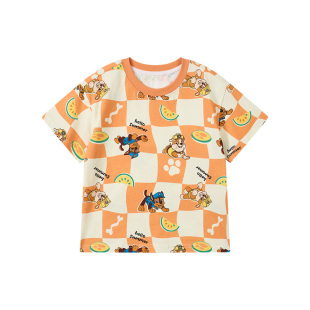 汪汪队男童夏装短袖t恤2026新款男宝宝儿童纯棉上衣夏季男孩半袖