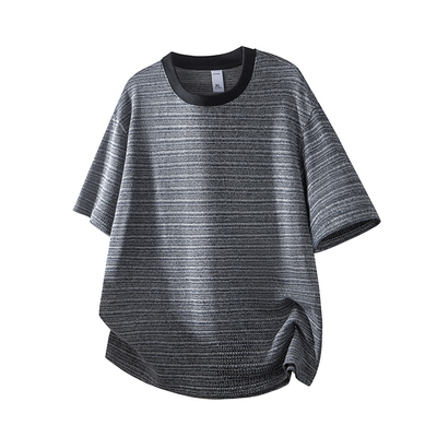 美式条纹短袖2026夏季新款老钱风Cleanfit痞帅半袖t恤男上衣打底