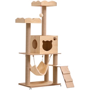 猫爬架猫窝猫树一体大型实木猫抓板太空舱猫跳台猫架子猫咪用品