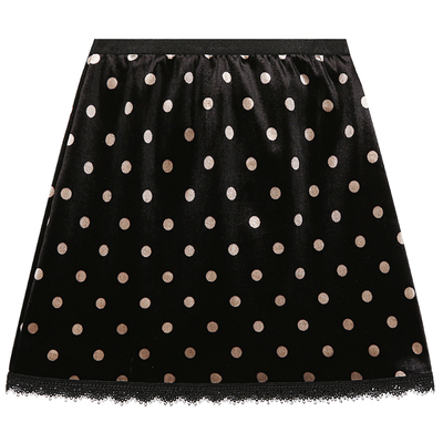 落落狷介黑色丝绒加绒半身裙女