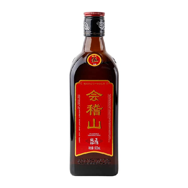 会稽山绍兴黄酒纯正五年花雕加饭酒陈年糯米花雕酒500ml*1瓶