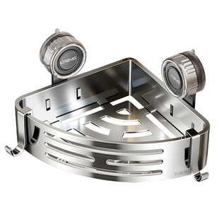 304不锈钢吸盘三角篮 免打孔卫生间壁挂置物架浴室厕所洗手台收纳