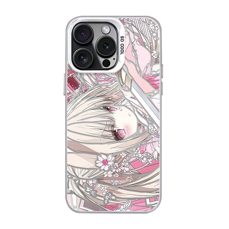 iPhone13高级感华为PURA90动漫苹果15小众OPPORENO16彩银适用14PLUS手机壳17ProMax硬红米TURBO5樱花刀鞘少女