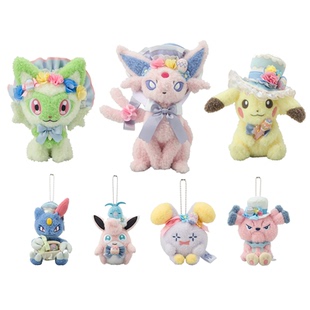 宝可梦2025年复活节限定现货太阳伊布皮卡丘新叶喵毛绒玩偶挂件