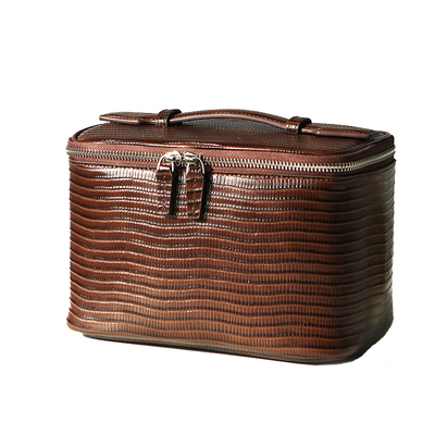 山叩高级感真皮蜥蜴纹化妆包牛皮