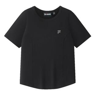 FILA FUSION斐乐潮牌女子针织短袖衫2026夏季新款简约紧身运动T恤