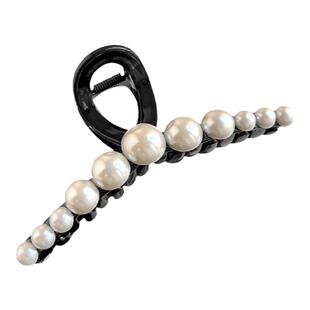 法式珍珠款发夹女士鲨鱼夹后脑勺超大号抓夹盘发神器2026新款发饰