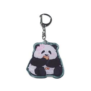 大熊猫花花周边钥匙扣挂件成都熊猫纪念品熊猫文创伴手礼盒和花叶