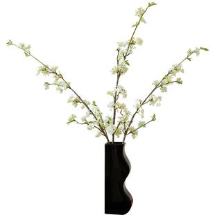 栀美家 雪柳枝假花仿真花绣线菊花束 客厅电视柜装饰摆件花瓶插花