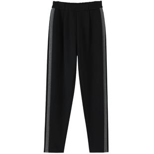 运动裤女2025春秋冬季新款宽松直筒弹力女士长裤子大码九分休闲裤