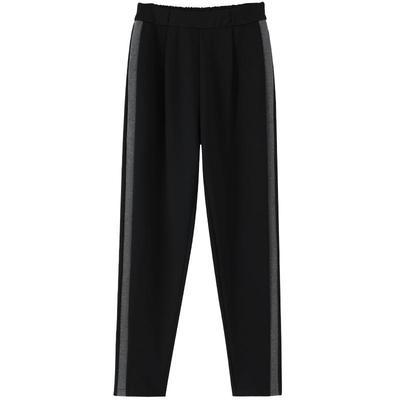 运动裤女2025春秋冬季新款宽松直筒弹力女士长裤子大码九分休闲裤