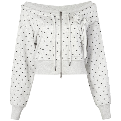 GUUKAHERO一字肩开衫卫衣