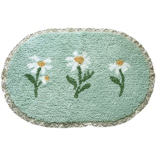 韩国进口绿色雏菊入户门地垫家用防滑脚垫客厅卧室地毯垫厨房垫子