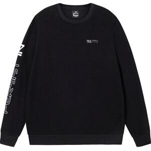 361运动卫衣男2025春季新款男士圆领套头卫衣休闲宽松黑色上衣