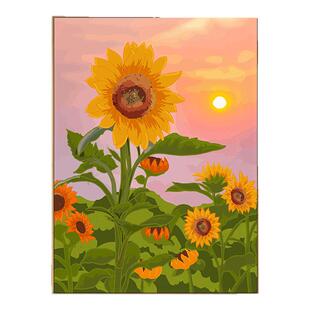 花卉数字油画diy手工风景填充填色治愈系涂色油彩装饰画2026新款