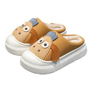 卡通棉拖鞋女冬季2025新款室内家居加绒保暖防滑情侣棉拖女秋冬天