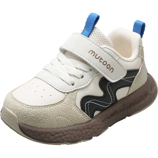 牧童儿童运动鞋春秋男童鞋子轻便减震跑步鞋女童皮面户外休闲鞋子