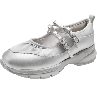 千百度厚底芭蕾舞鞋女款秋季新款运动玛丽珍鞋小香风休闲