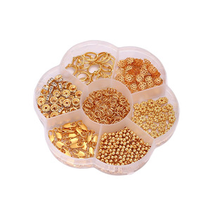 珍珠手串diy配件材料包自制高端手链18k金隔片扣头饰品收尾材料盒