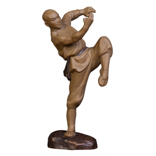 李小龙花园户外摆件功夫盆景盆栽装饰搭配石湾陶瓷中华武术武僧