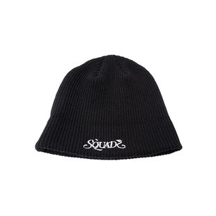 SUC群起攻司秋冬两折刺绣基础logo毛线黑色保暖毛线帽瓜皮帽冷帽