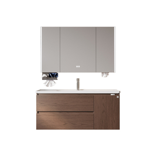 顾家家居中古风浴室柜组合陶瓷一体盆洗脸盆柜卫生间卫浴柜洗漱台