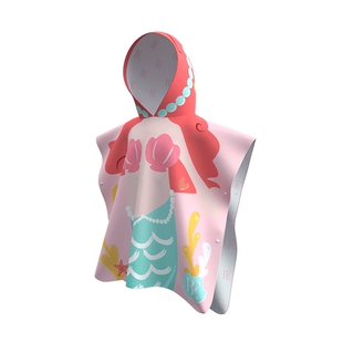 BE范德安联名儿童斗篷小美人鱼女童保暖速干游泳沙滩浴巾2025新款