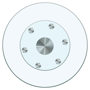 餐桌转盘钢化玻璃饭店大圆桌玻璃转盘底座圆台面旋转桌面转盘家用