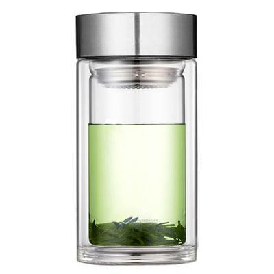 加厚透明隔热矮粗双层玻璃杯