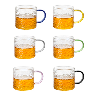 加厚耐热玻璃品茗杯子小茶杯带把杯功夫茶具喝茶耳杯茶碗家用套装