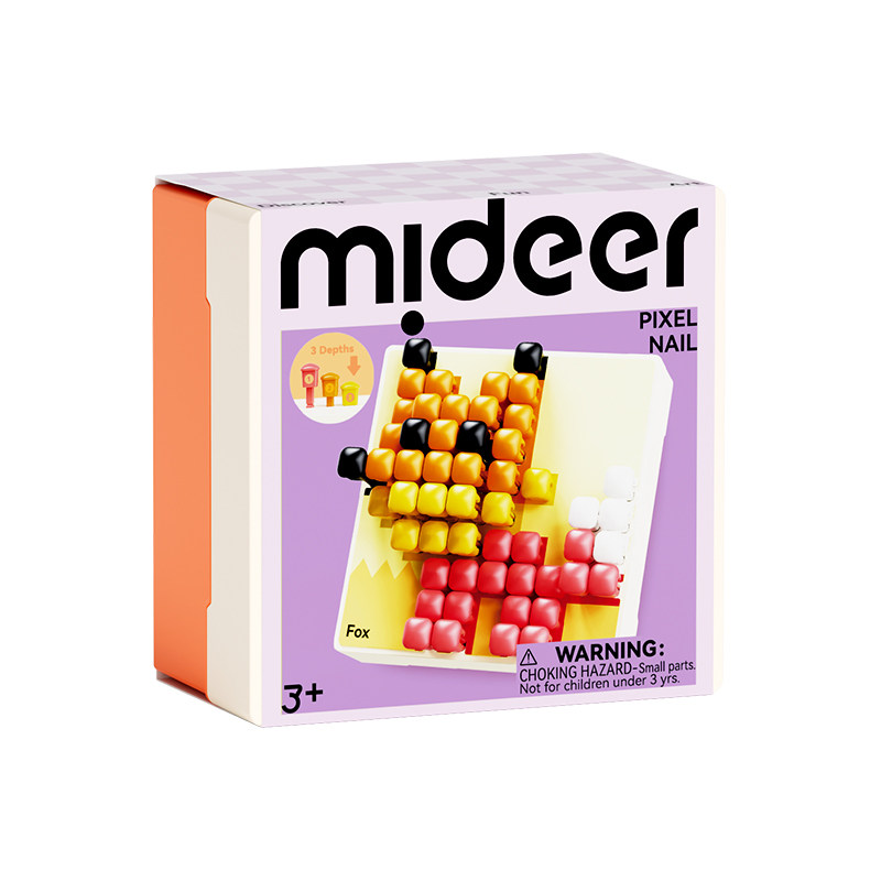 mideer弥鹿蘑菇钉益智玩具大颗粒立体百变拼图儿童版拼小豆插插乐