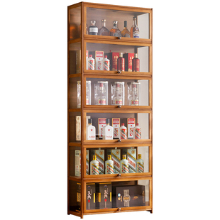 酒柜展示柜现代简约餐边柜网红小酒架靠墙置物架欧式家用实木客厅