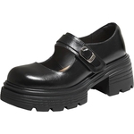 TATA他她女鞋2025年冬休闲鞋百搭玛丽珍鞋新款黑色小皮鞋CHY04CQ5