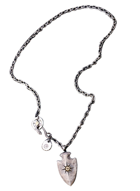 一休高桥吾郎纯银长矛吊坠项链