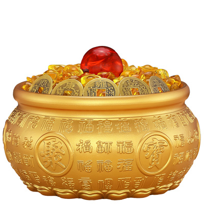 黄铜聚宝盆客厅店铺前台摆件
