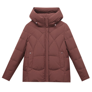 小个子妈妈羽绒服秋冬季洋气短款中老年人时尚保暖白鸭绒女士外套